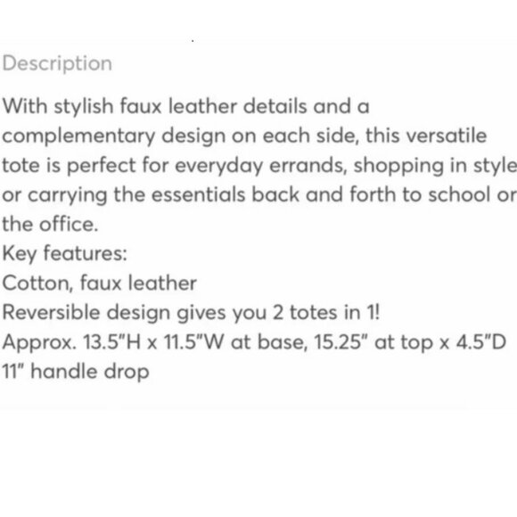 New, Jewell By Thirty One, Reversible Cotton Knit Tote Bag - Picture 5 of 16